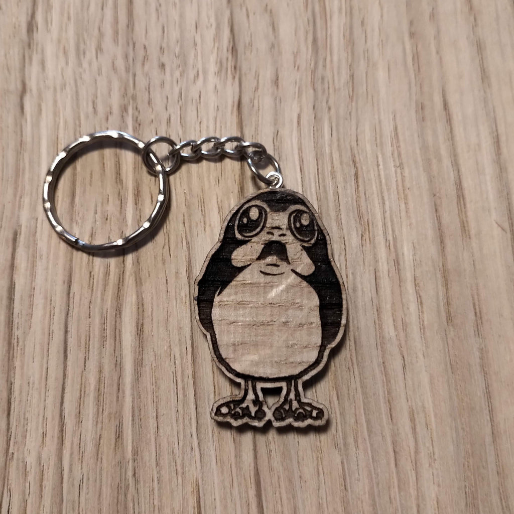 Lasercut wooden keyring keychain. pet Porg