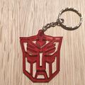 Lasercut acrylic keyring keychain. Autobot