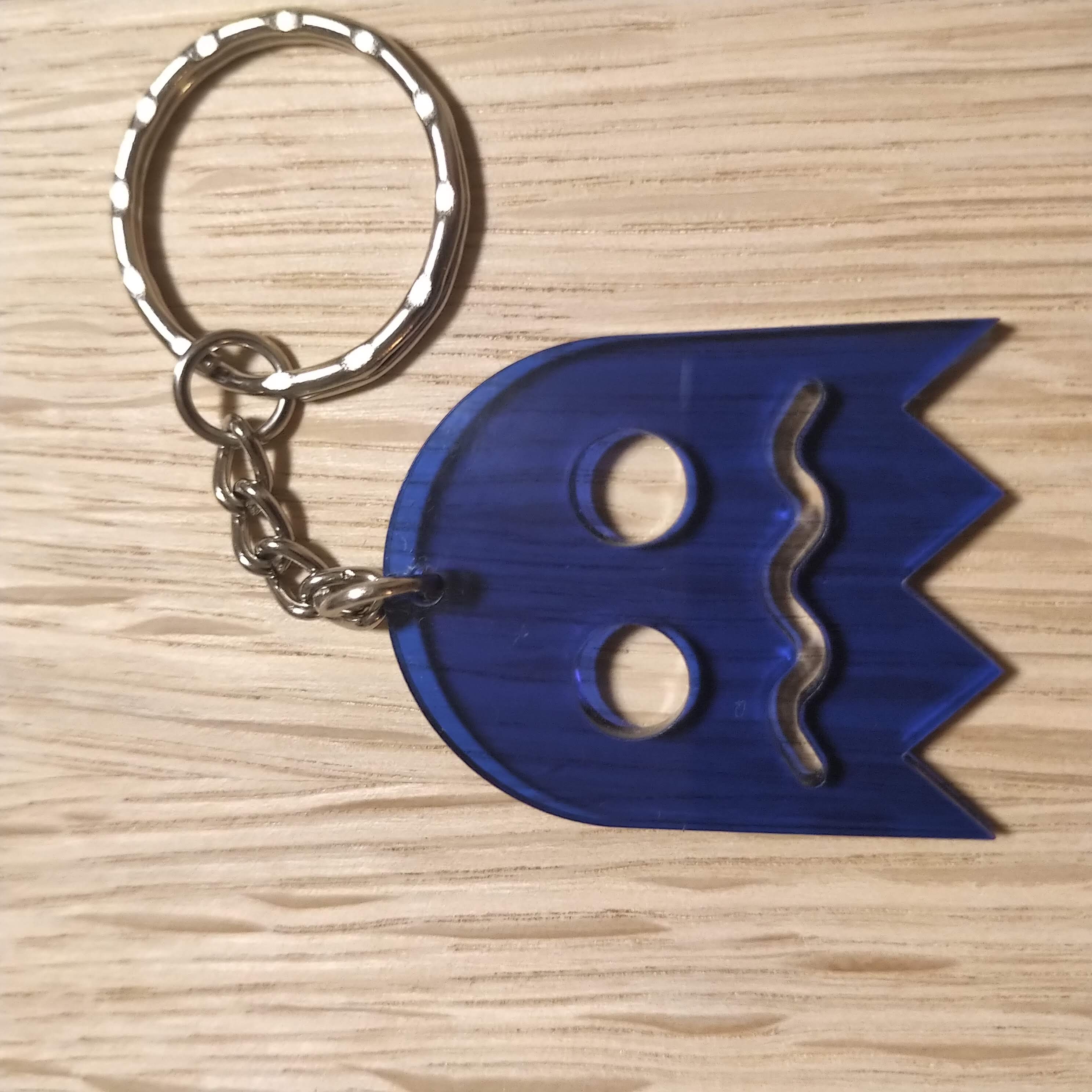 Lasercut acrylic keyring keychain. Ghost