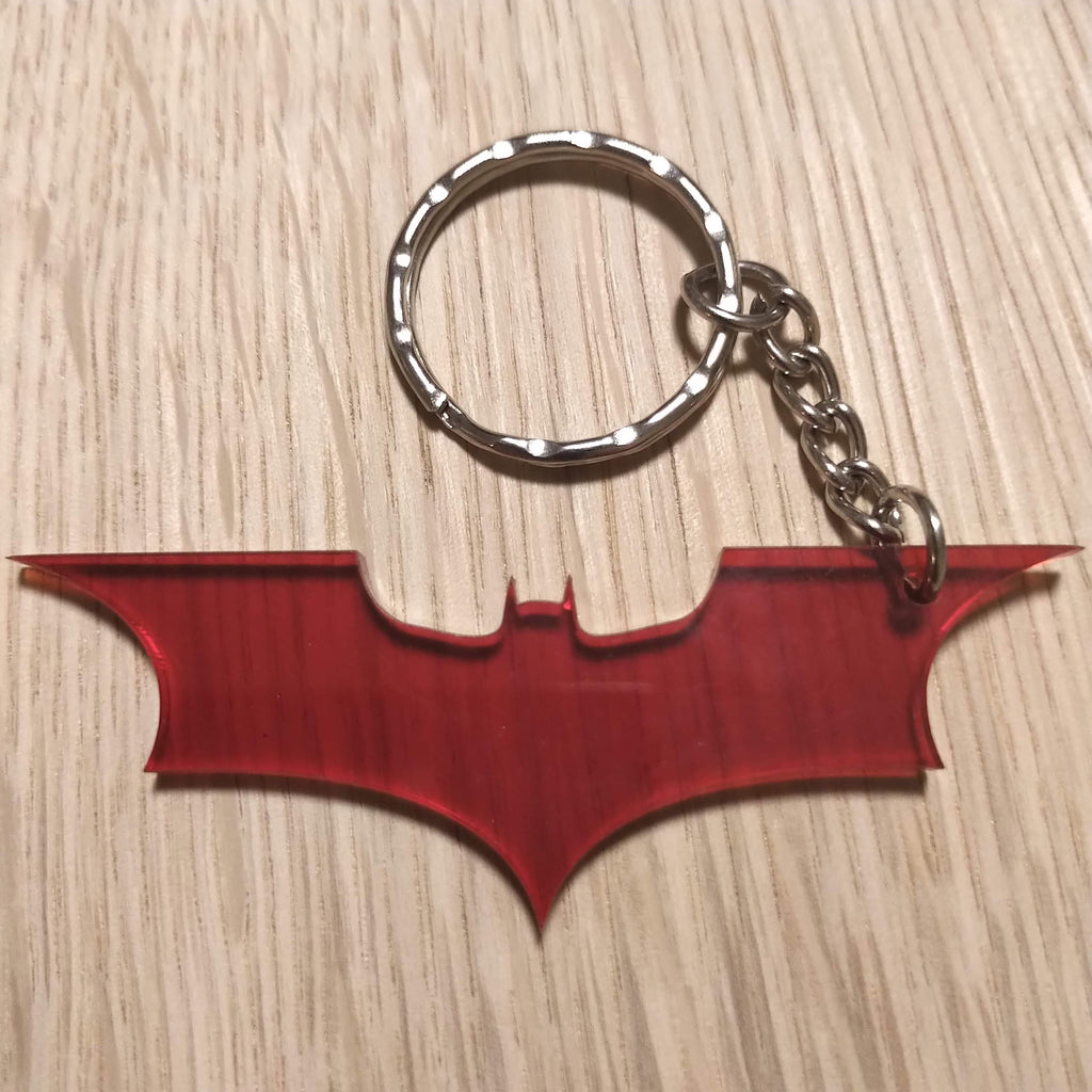 Lasercut acrylic keyring keychain. Batman