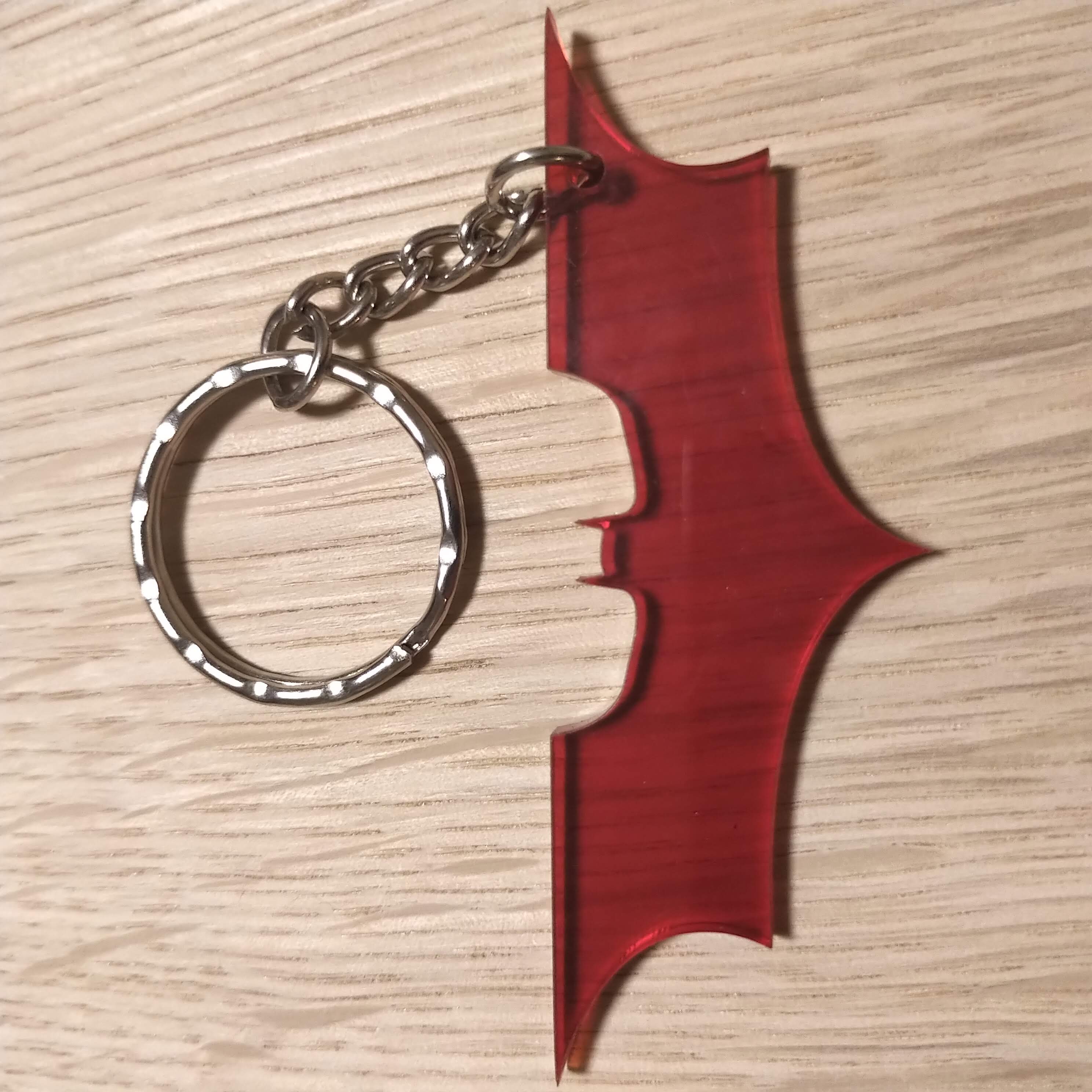 Lasercut acrylic keyring keychain. Batman