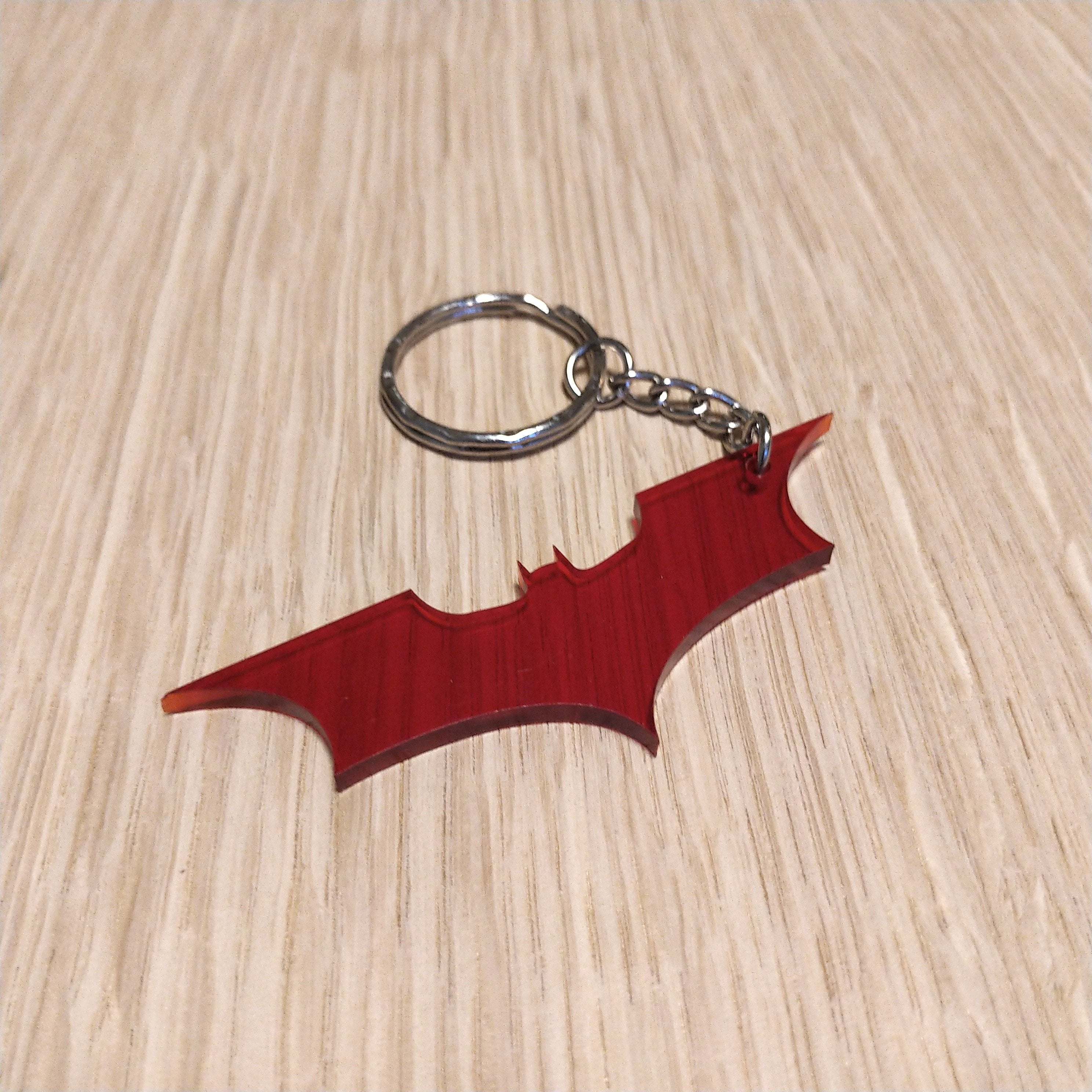 Lasercut acrylic keyring keychain. Batman