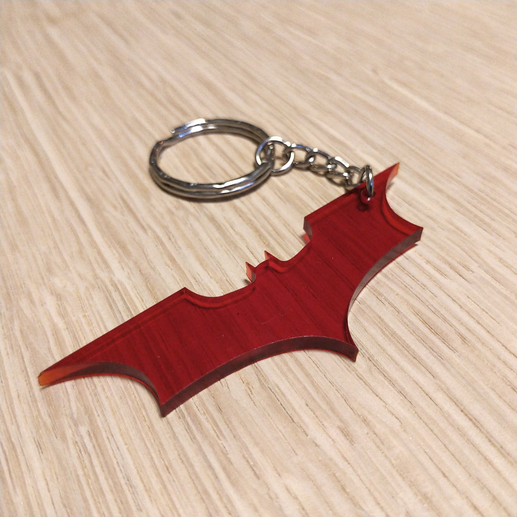 Lasercut acrylic keyring keychain. Batman