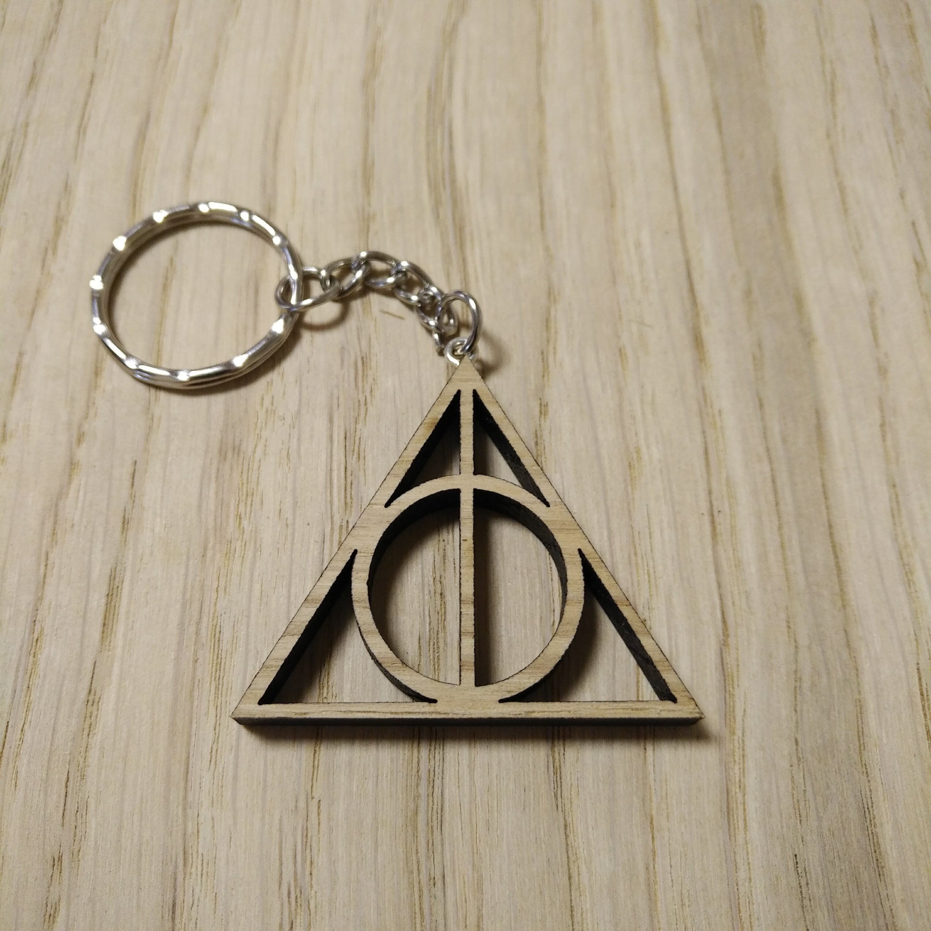 Lasercut wooden keyring keychain. Wizard horcrux