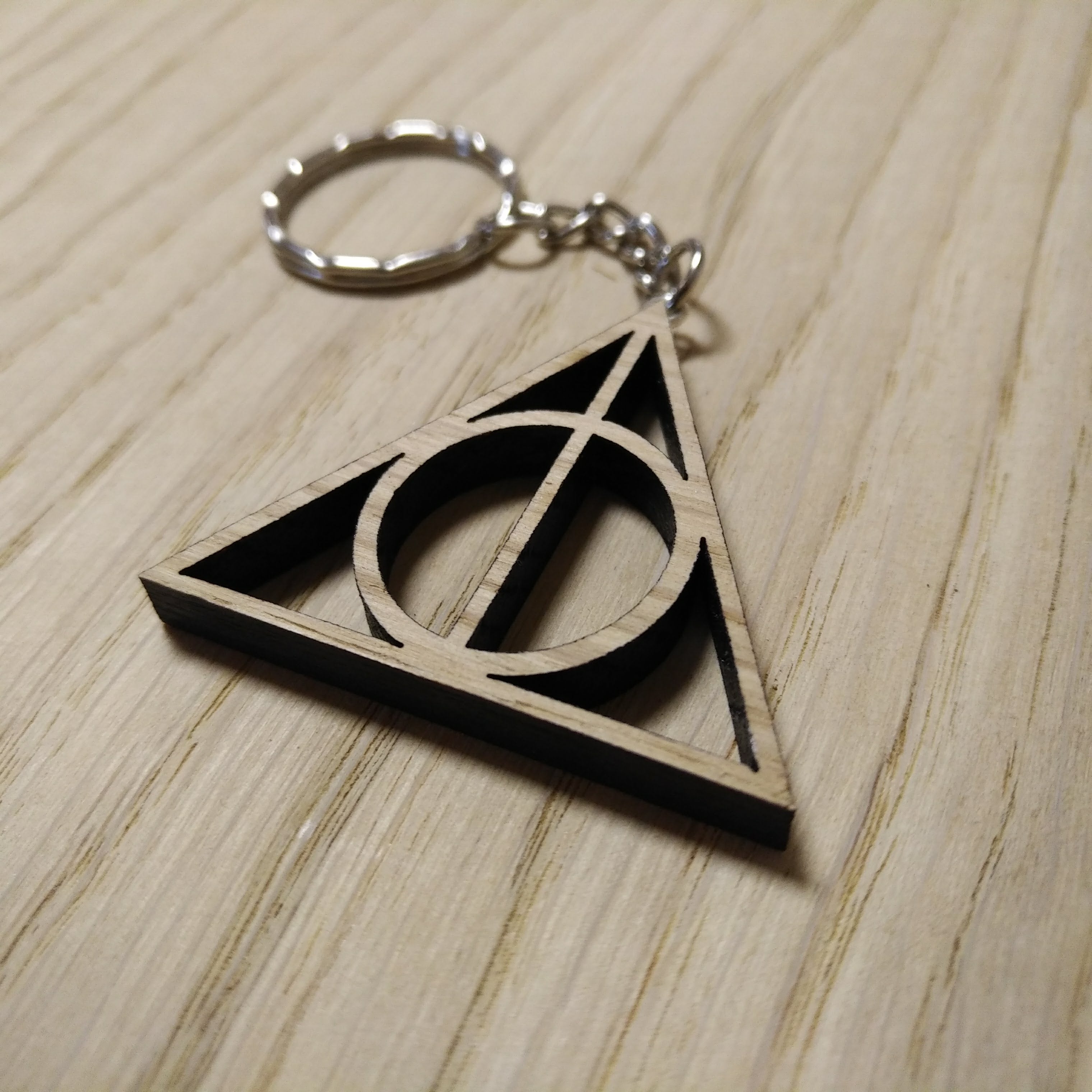 Lasercut wooden keyring keychain. Wizard horcrux
