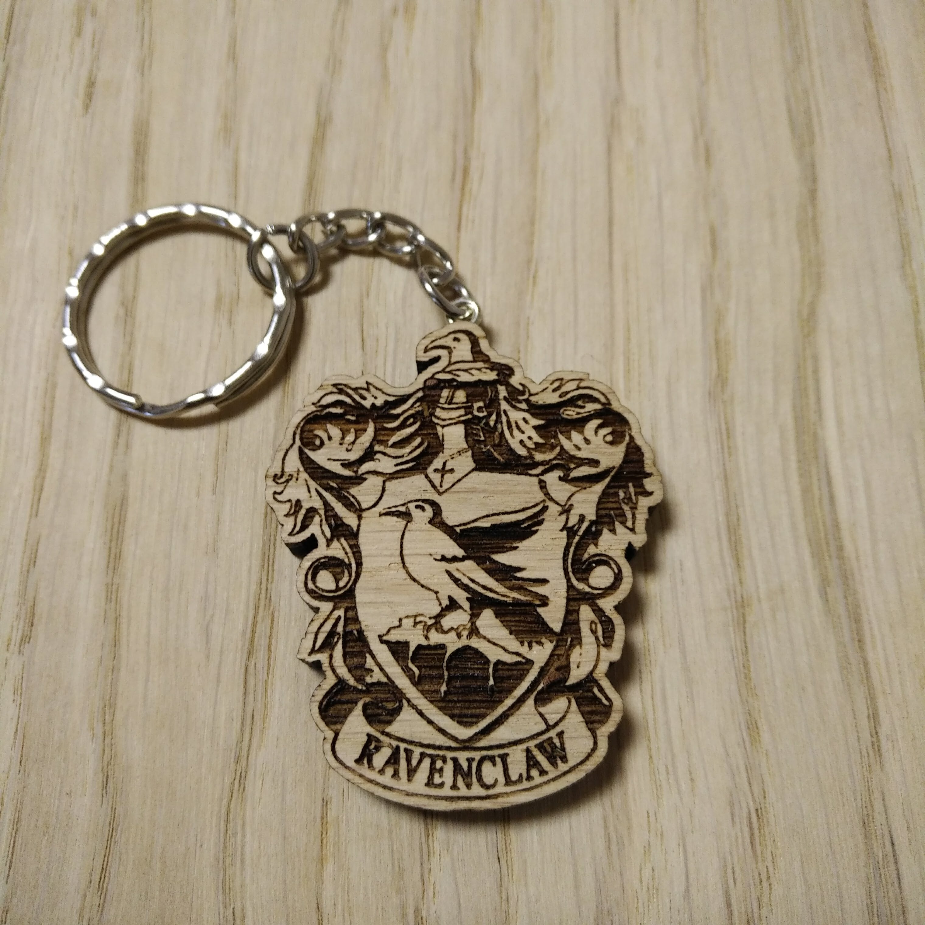 Lasercut wooden keyring keychain. house Ravenclaw