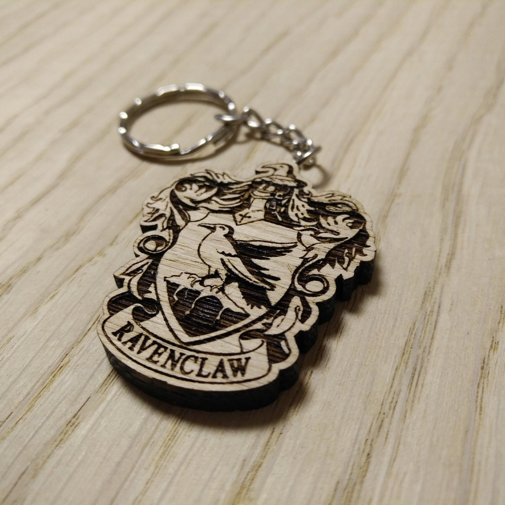 Lasercut wooden keyring keychain. house Ravenclaw