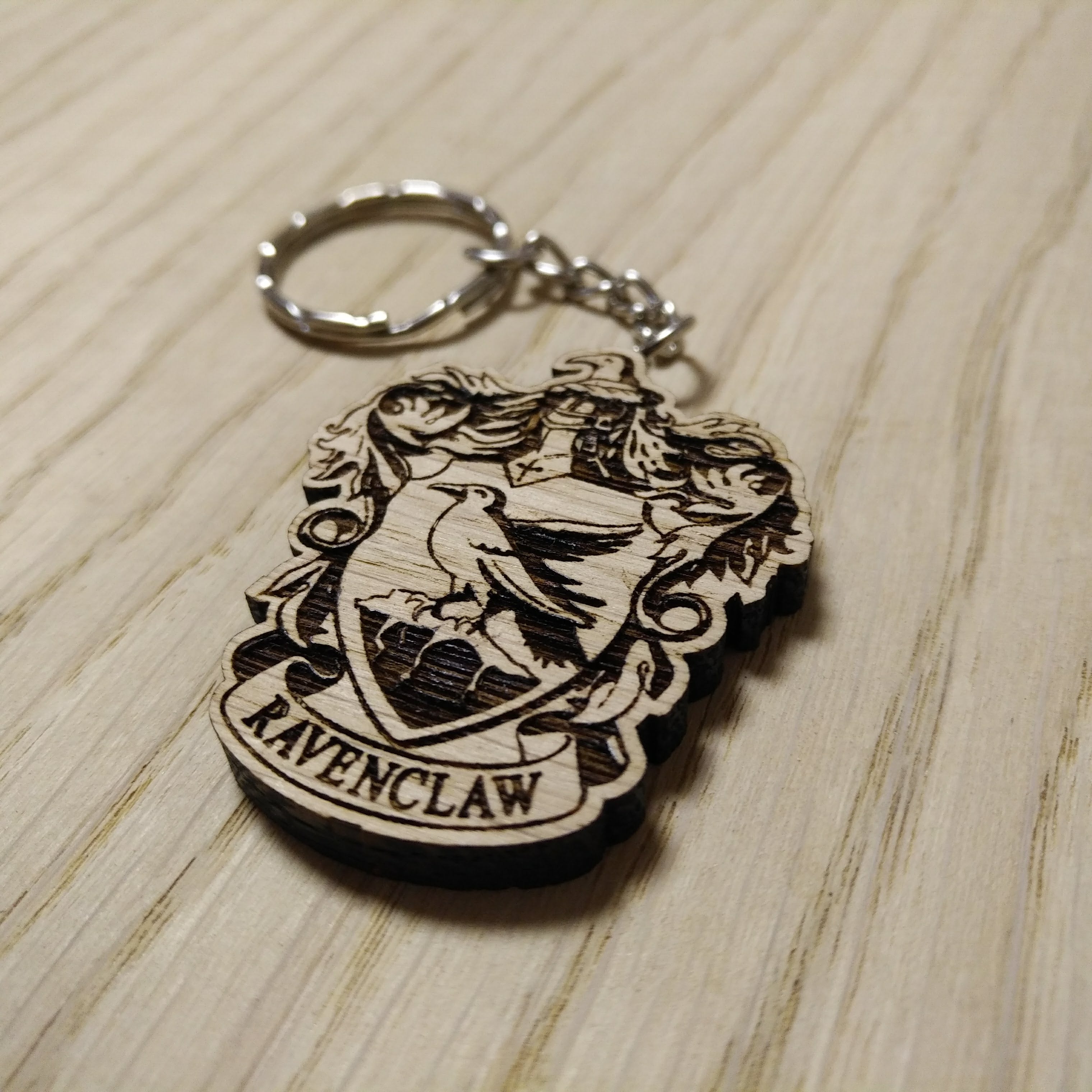 Lasercut wooden keyring keychain. house Ravenclaw