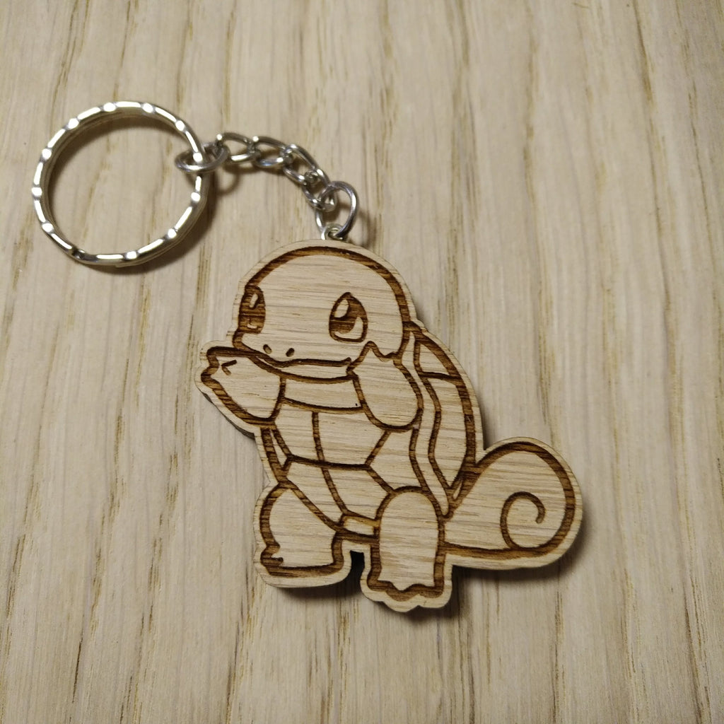 Lasercut wooden keyring keychain. Squirtle