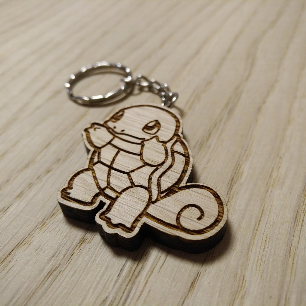 Lasercut wooden keyring keychain. Squirtle
