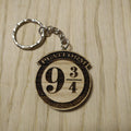 Lasercut wooden keyring keychain. 9 3/4 train Platform