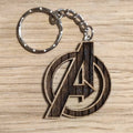 Lasercut wooden keyring keychain. Superhero A