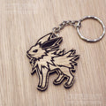 Lasercut wooden keyring keychain. Jolteon