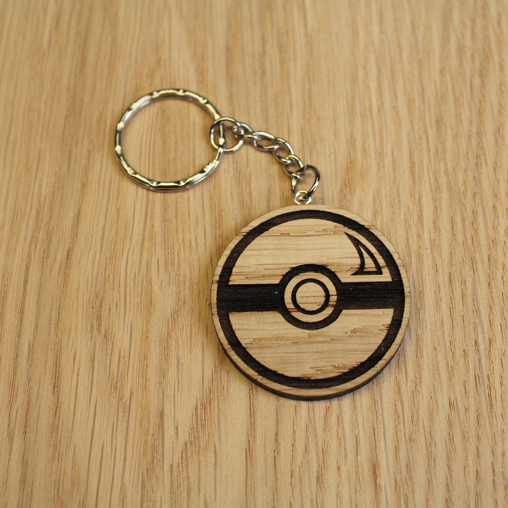 Lasercut wooden keyring keychain. Ball