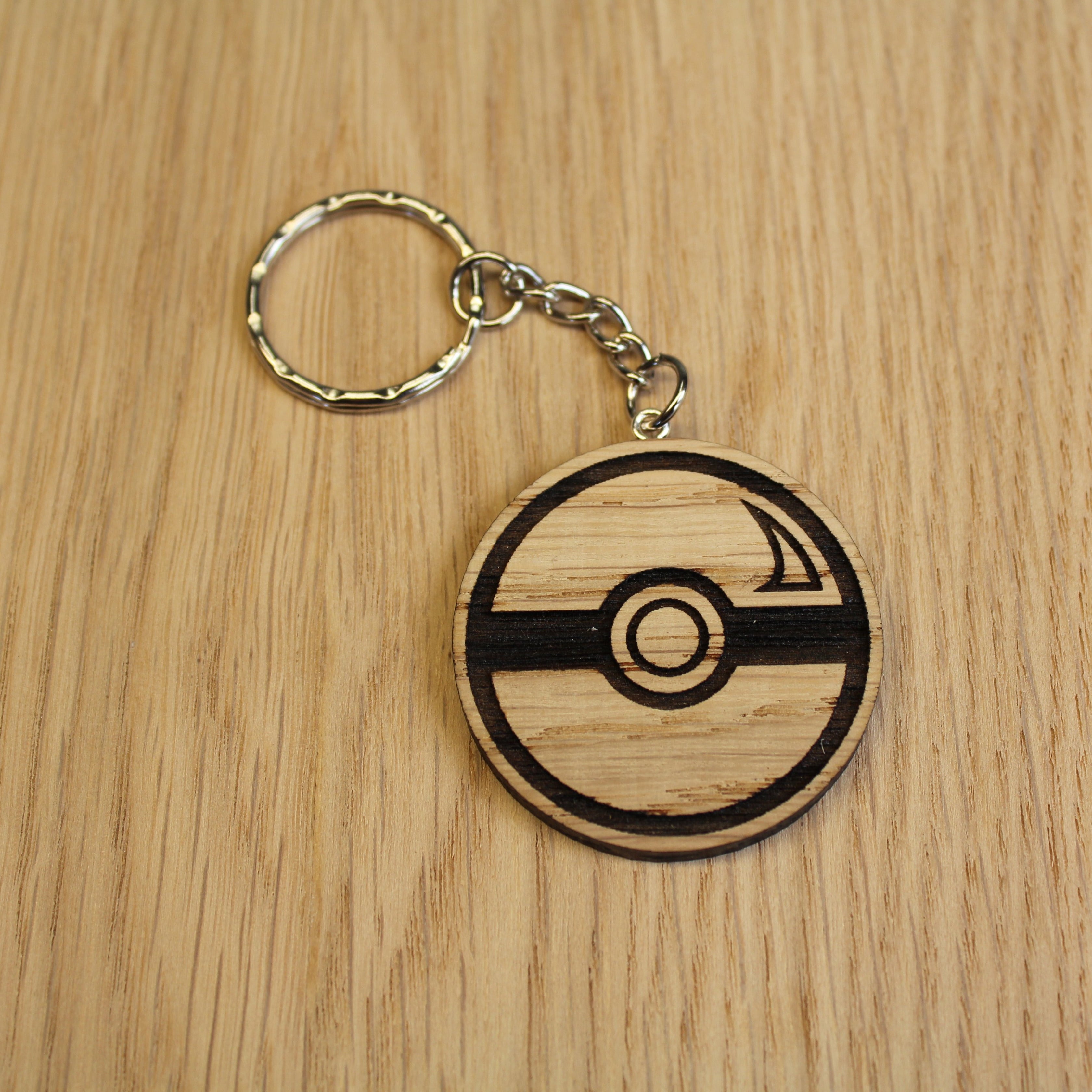 Lasercut wooden keyring keychain. Ball