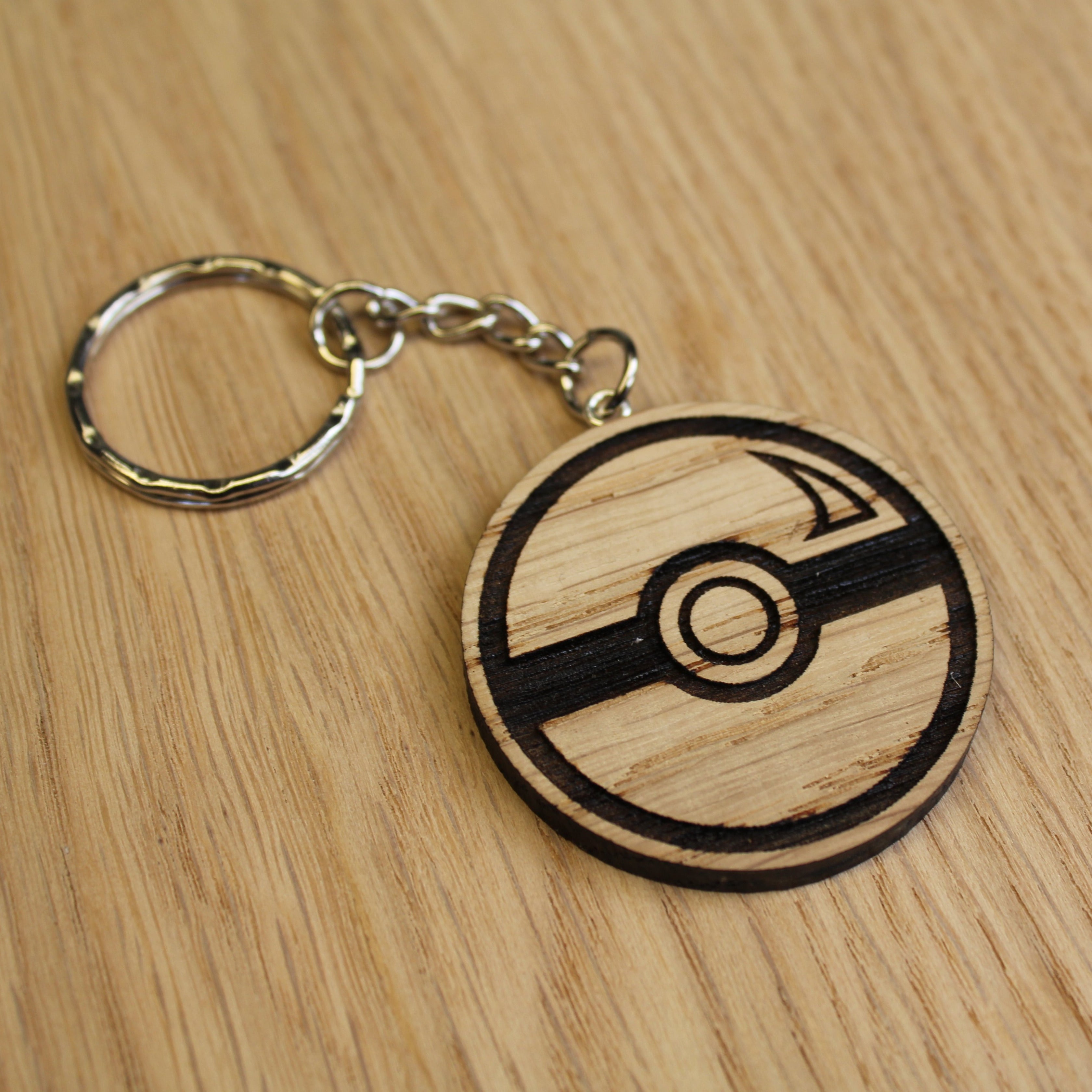 Lasercut wooden keyring keychain. Ball