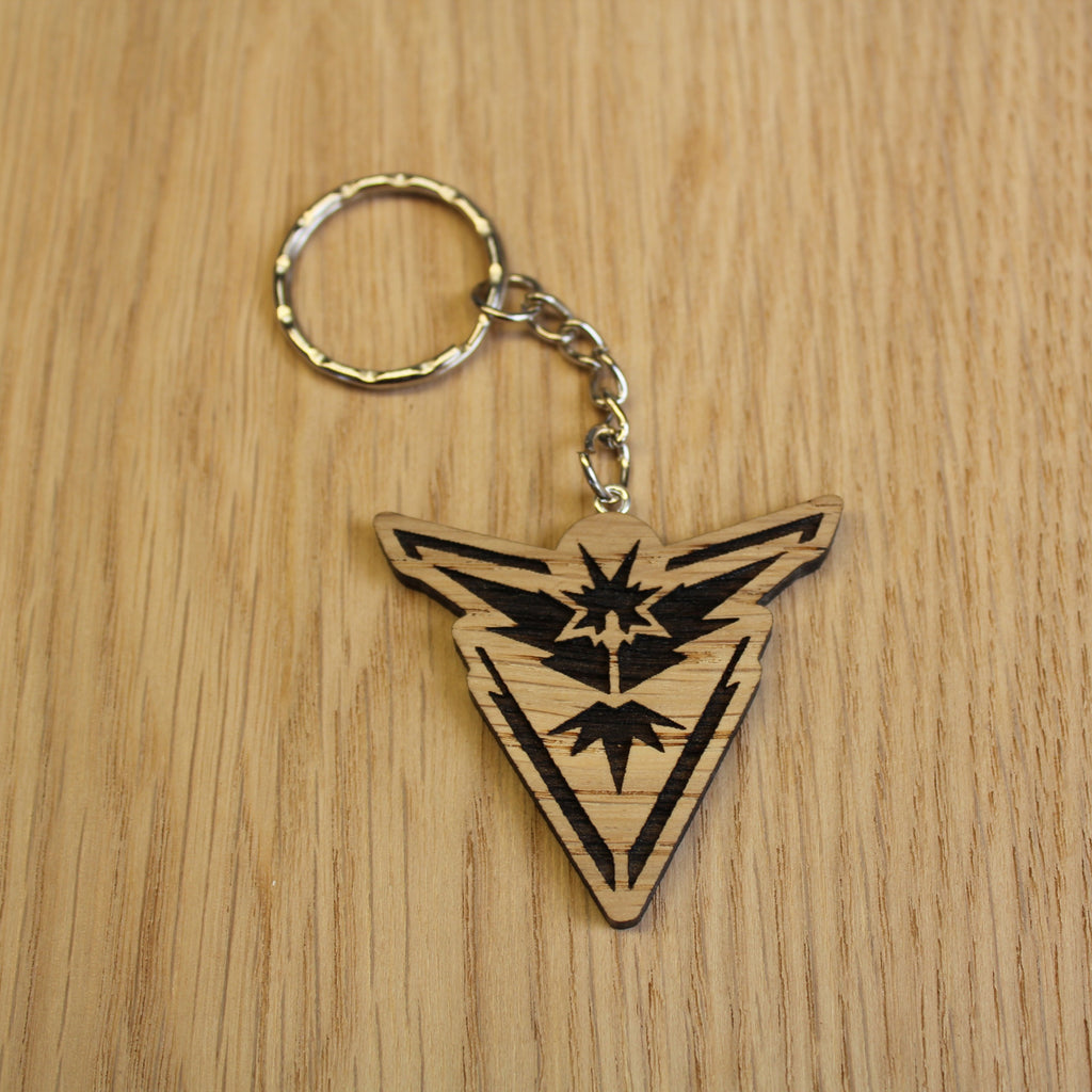 Lasercut wooden keyring keychain. Trainer Instinct