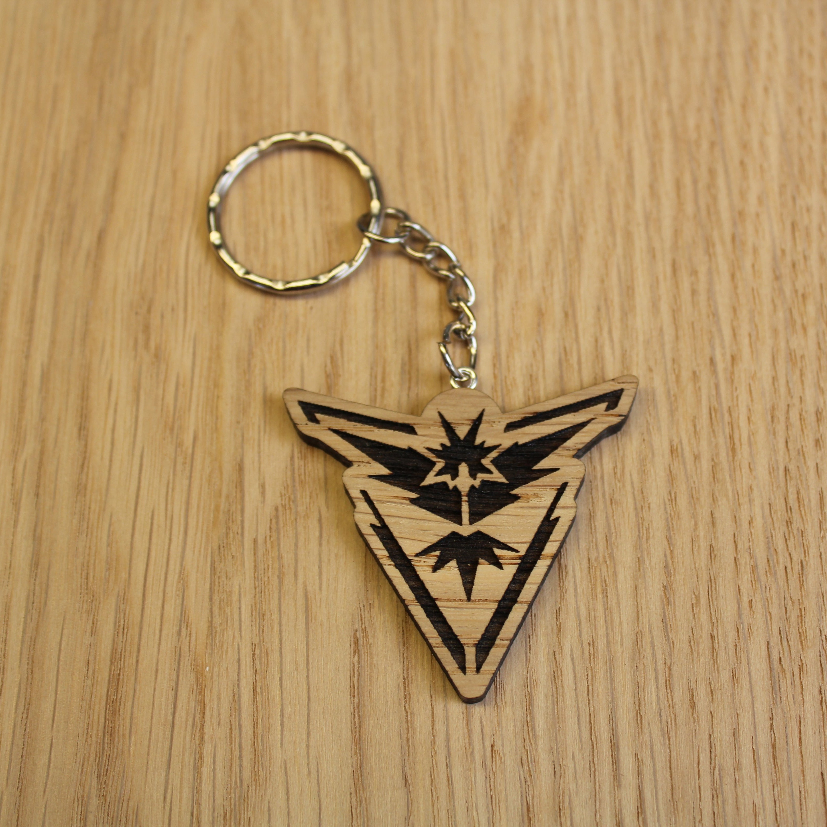 Lasercut wooden keyring keychain. Trainer Instinct