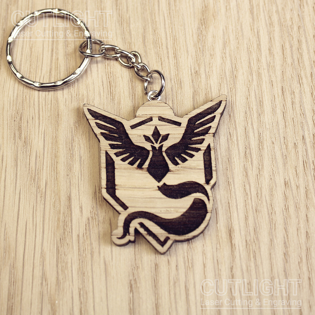 Lasercut wooden keyring keychain. Trainer Mystic