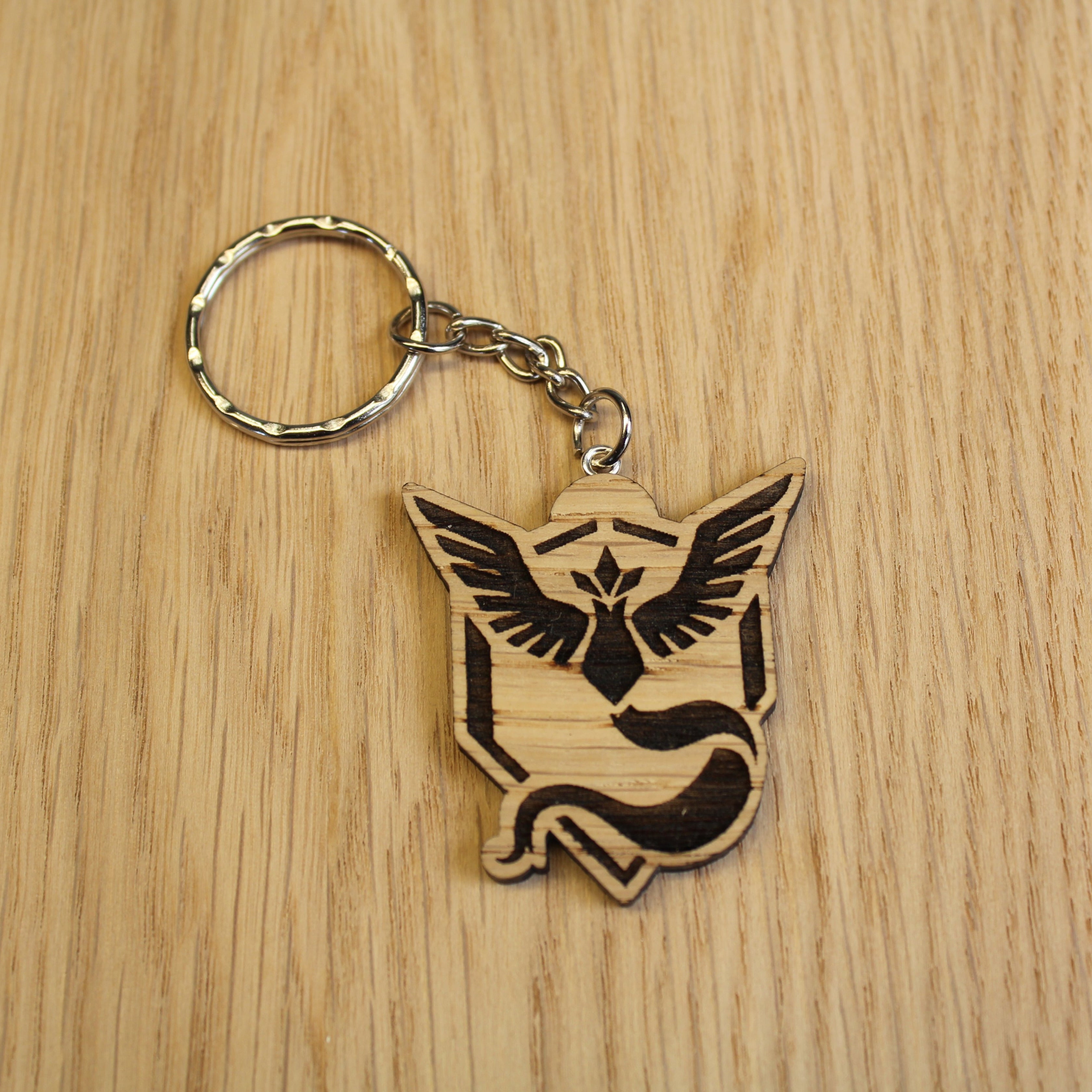 Lasercut wooden keyring keychain. Trainer Mystic