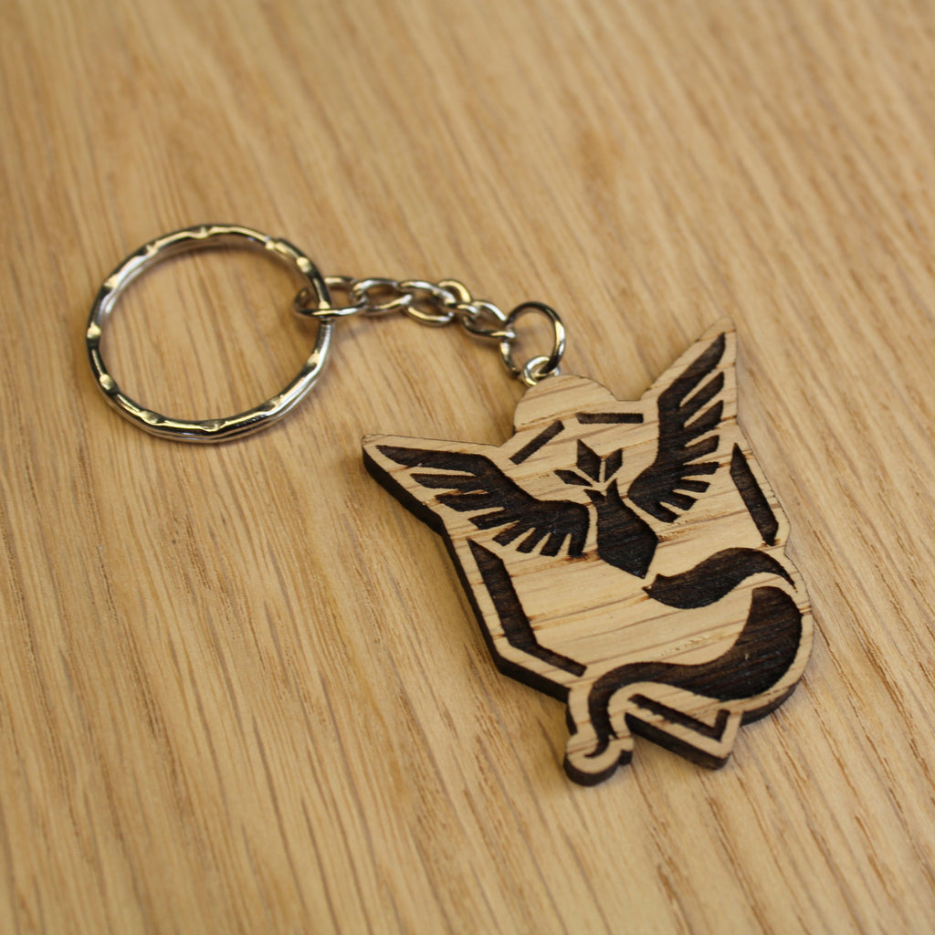Lasercut wooden keyring keychain. Trainer Mystic