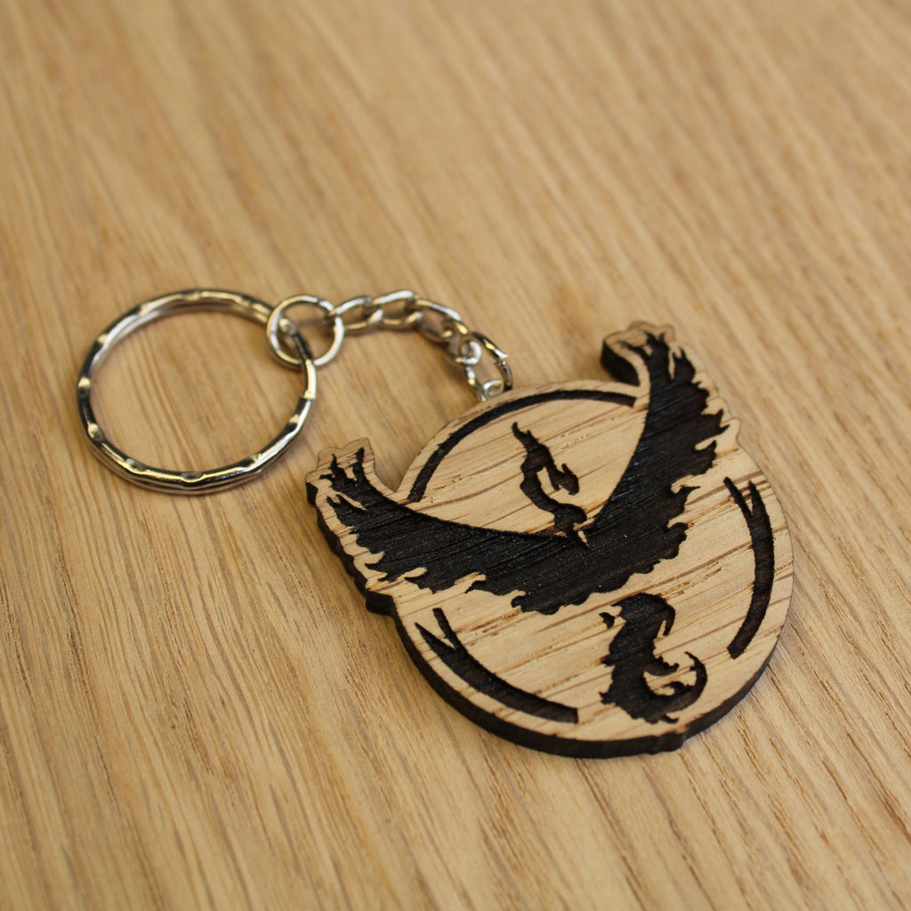 Lasercut wooden keyring keychain. Trainer Valor