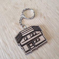 Lasercut wooden keyring keychain. Home