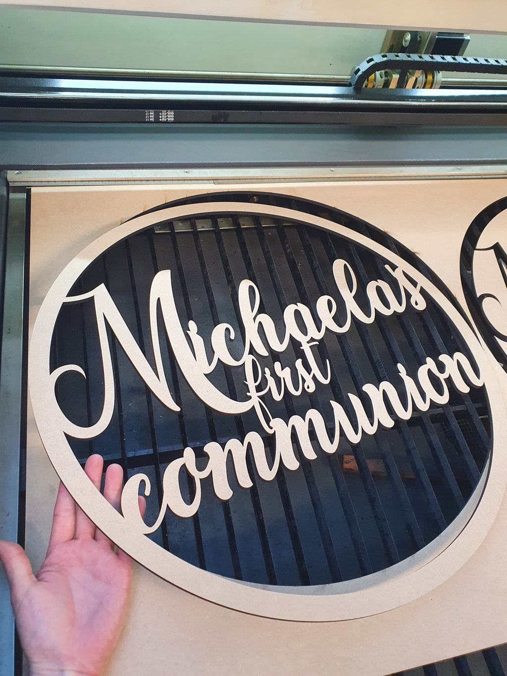Lasercut wooden sign - Personalised First Communion