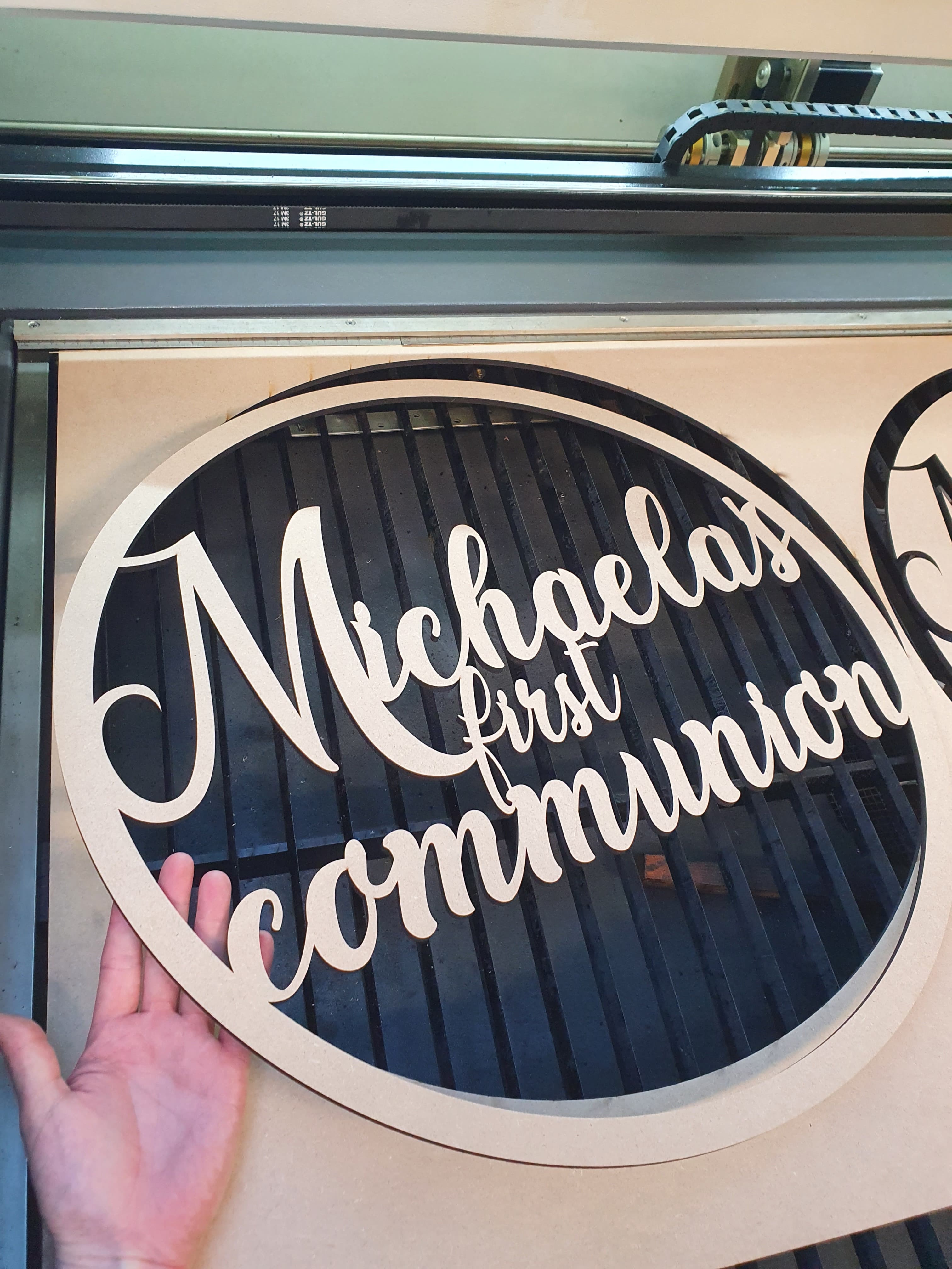Lasercut wooden sign - Personalised First Communion