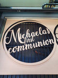 Lasercut wooden sign - Personalised First Communion