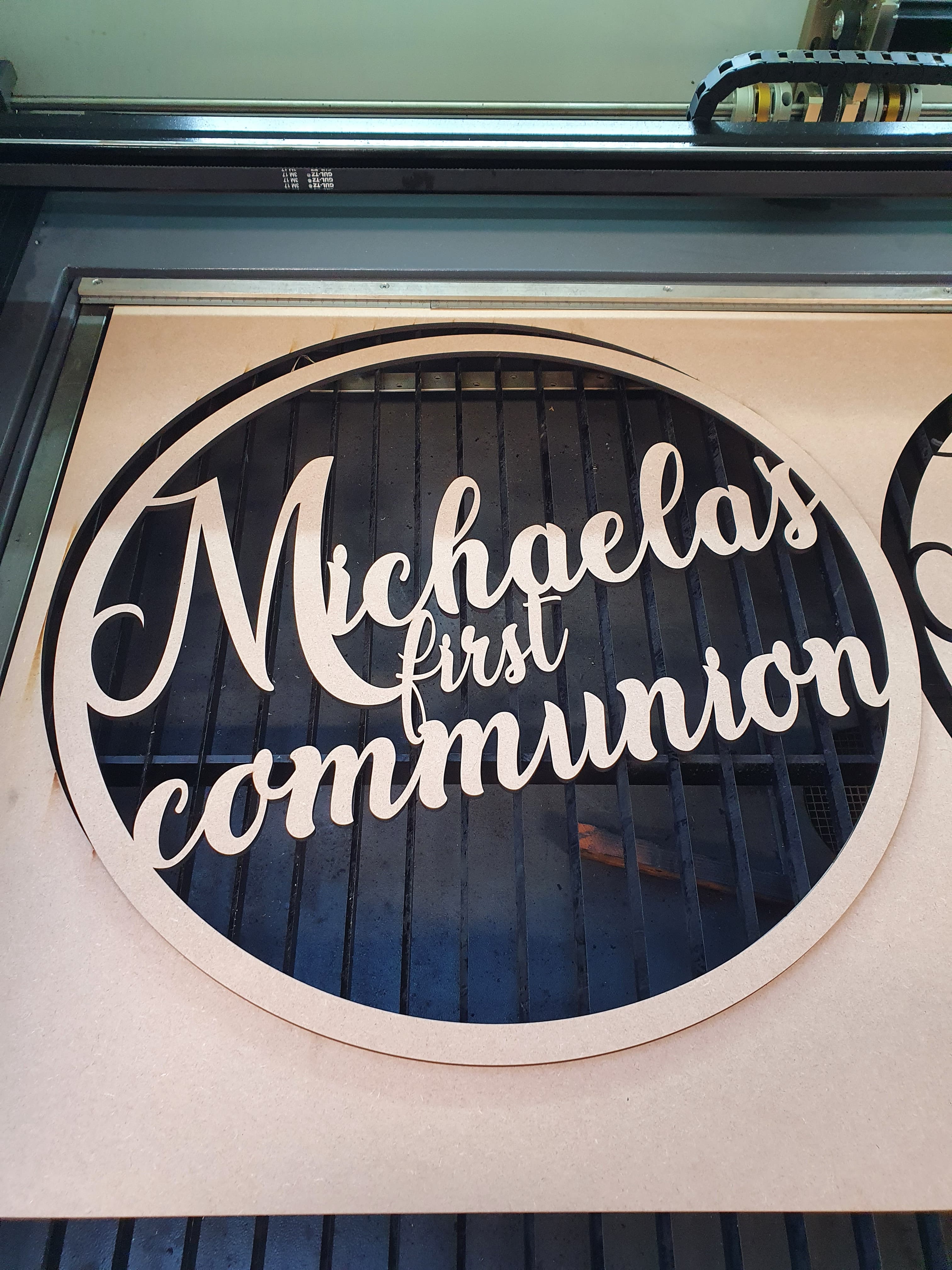 Lasercut wooden sign - Personalised First Communion