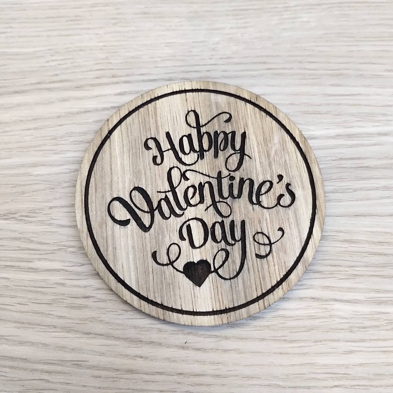 Laser cut wooden coaster. Happy Valentine's day  - Unique love Gift  Valentine lasercut