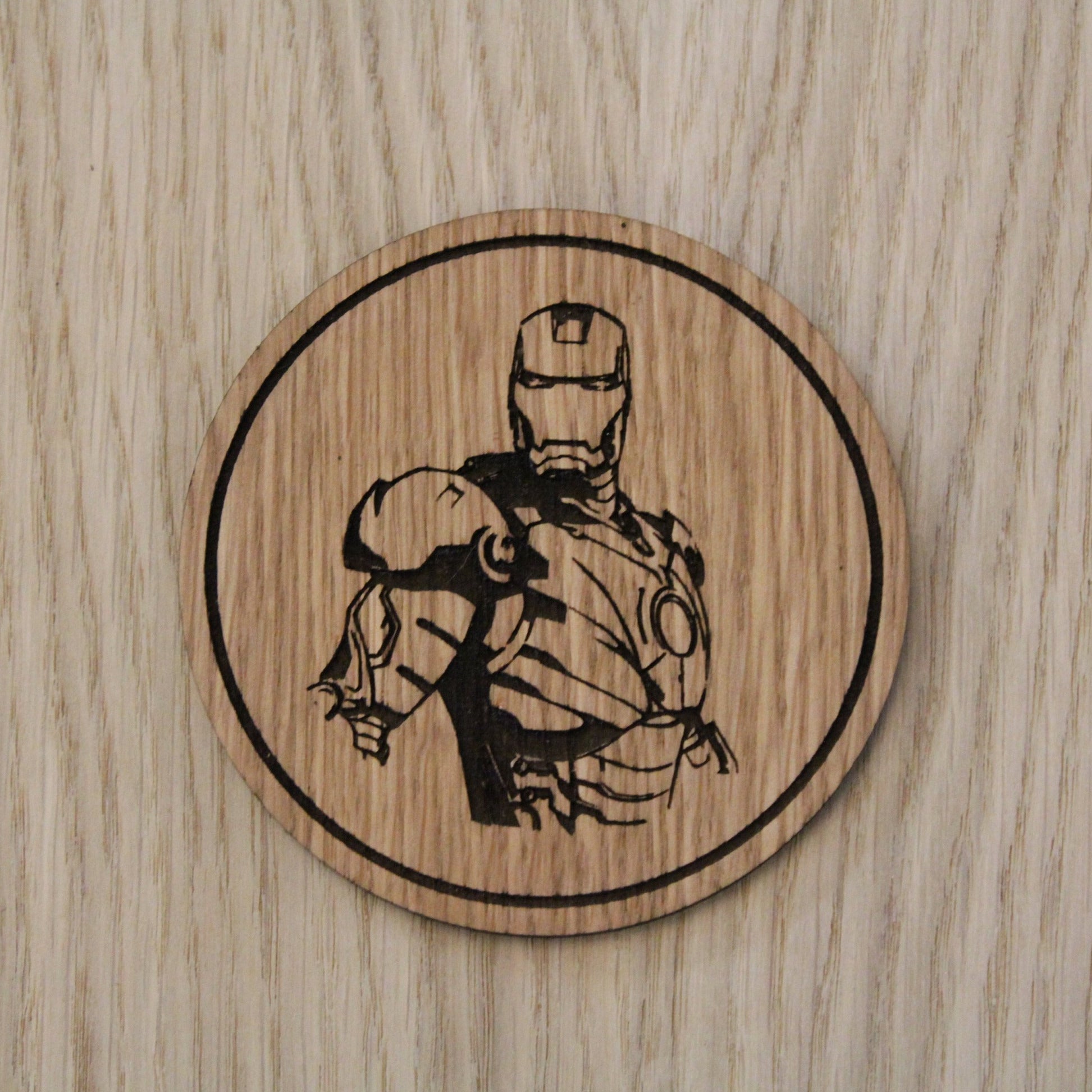 Laser cut wooden coaster. Ironman Suit Tony Stark  - Unique Gift lasercut