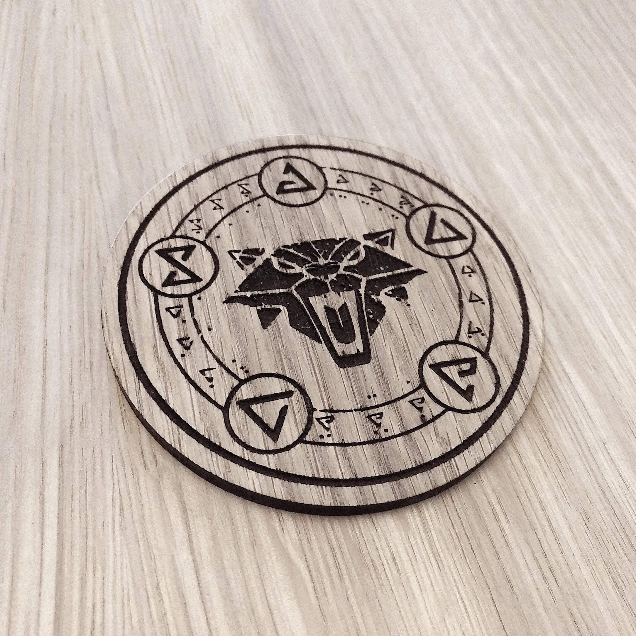 Laser cut wooden coaster. Witcher   - Unique Gift lasercut