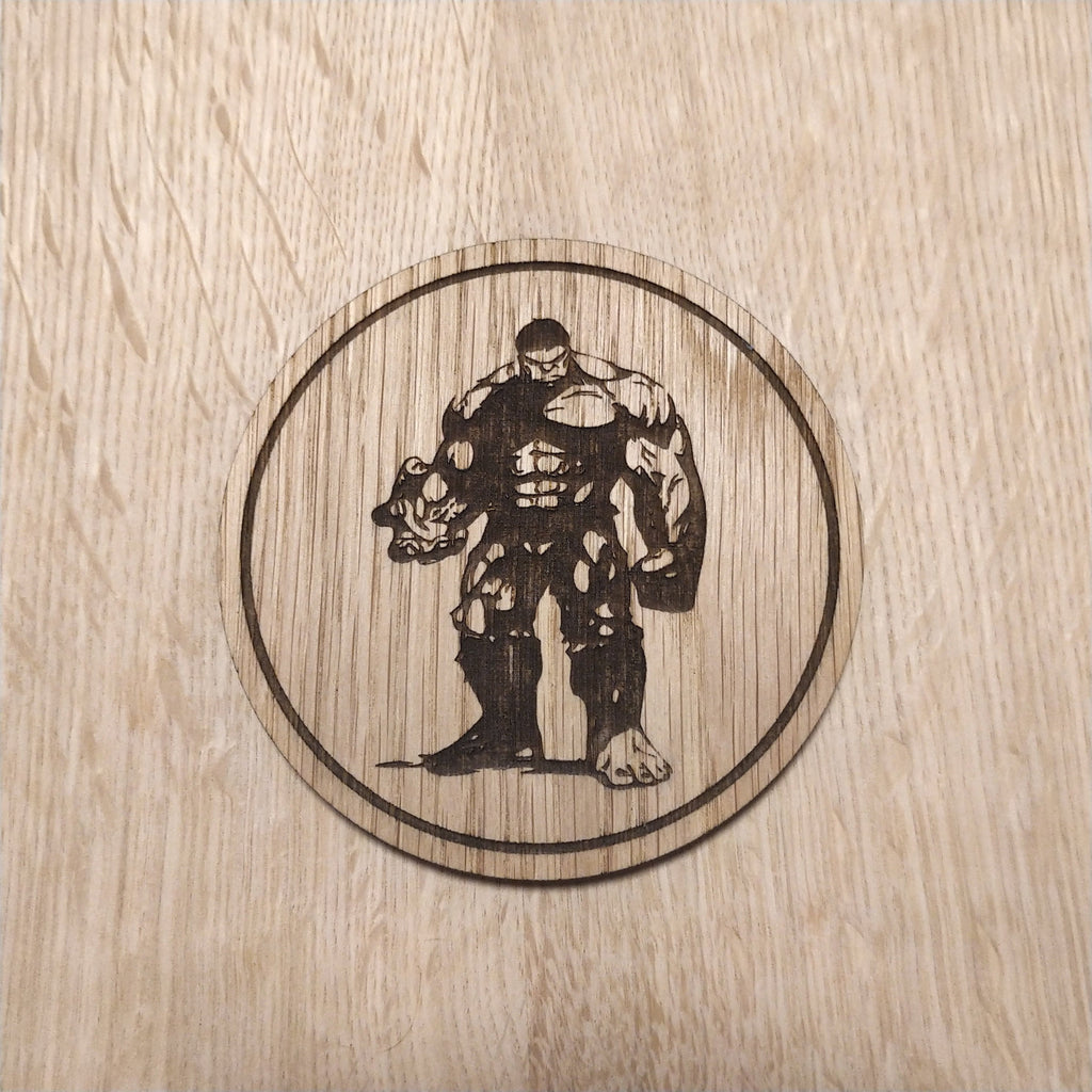 Laser cut wooden coaster. Hulk Character  - Unique Gift lasercut