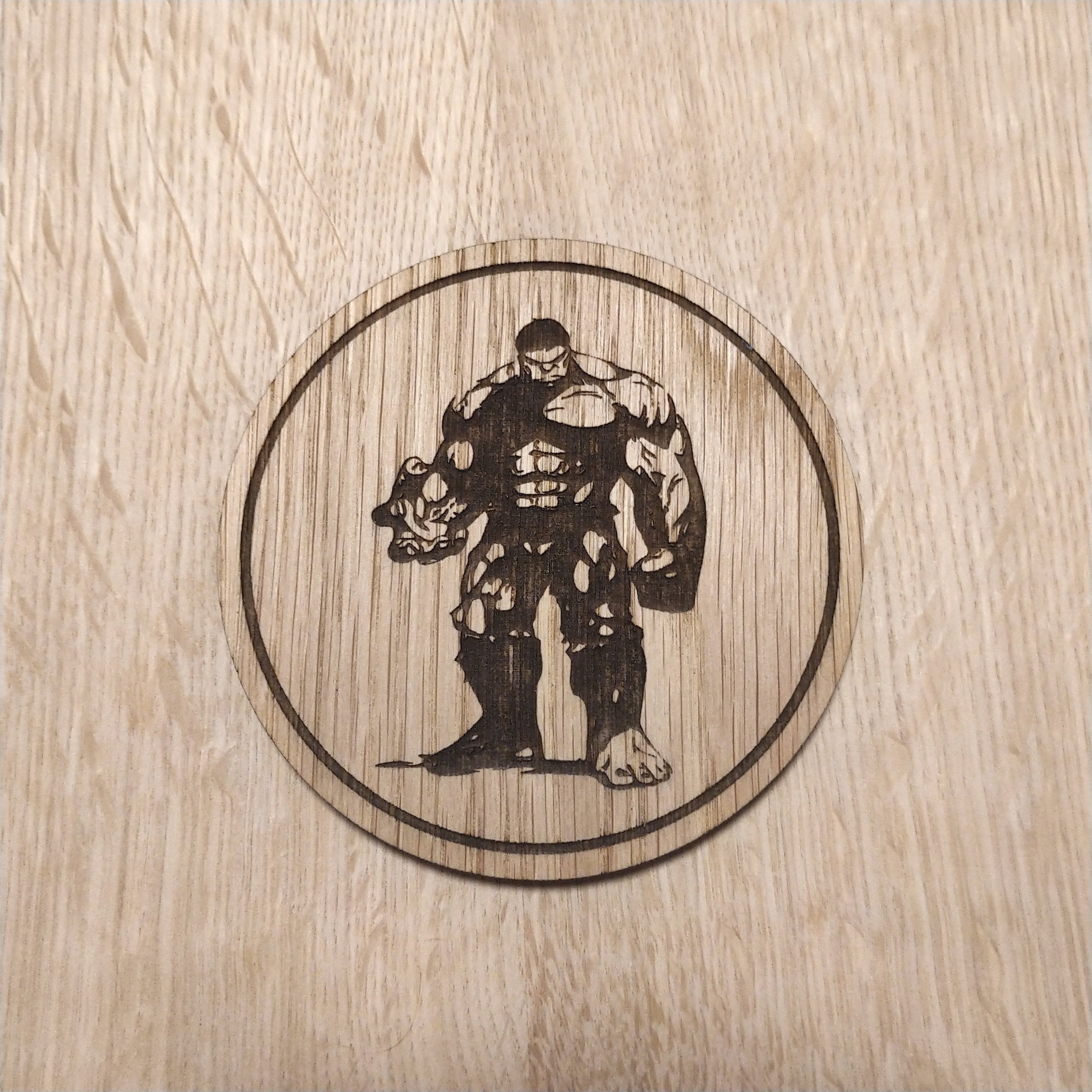 Laser cut wooden coaster. Hulk Character  - Unique Gift lasercut