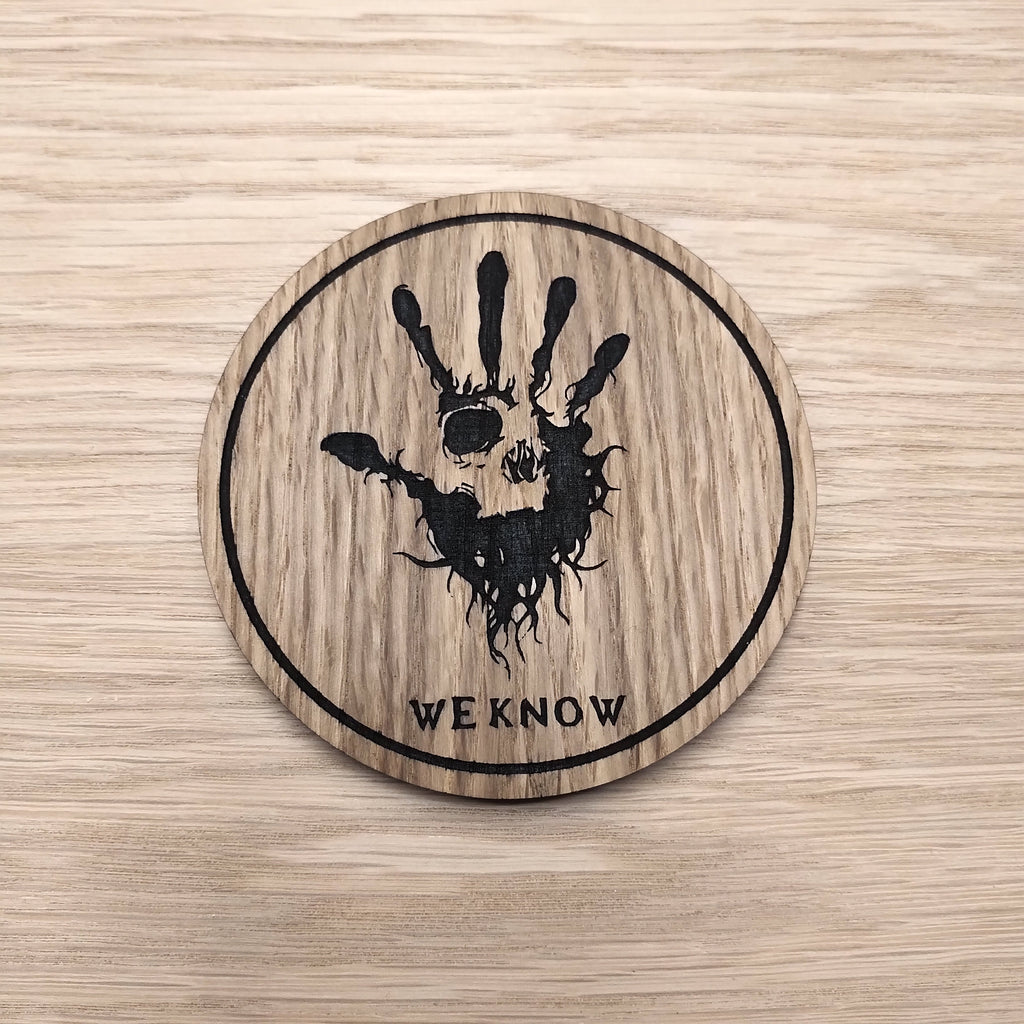 Laser cut wooden coaster. Skyrim Dark Brotherhood Handprint  - Unique Gift lasercut