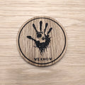Laser cut wooden coaster. Skyrim Dark Brotherhood Handprint  - Unique Gift lasercut