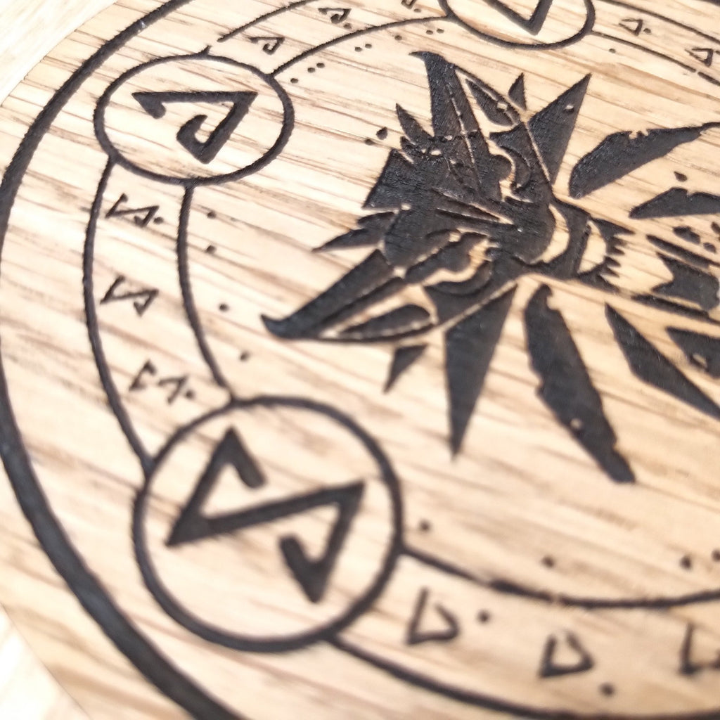 Laser cut wooden coaster. Witcher   - Unique Gift lasercut