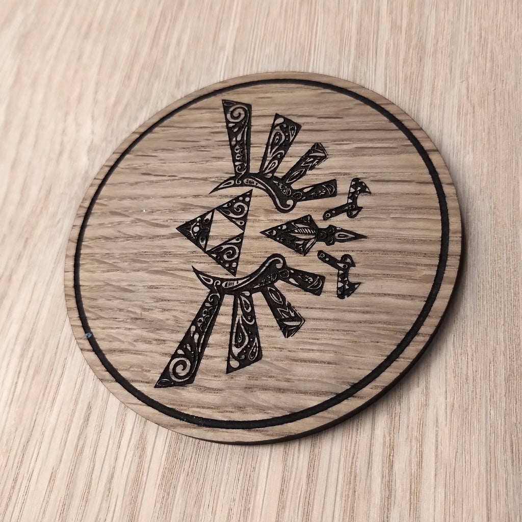 Laser cut wooden coaster. Zelda Legend Link Design  - Unique Gift lasercut