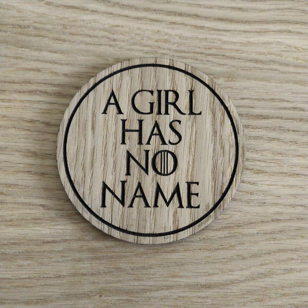 Laser cut wooden coaster. A Girl Has No Name  - Unique Gift lasercut
