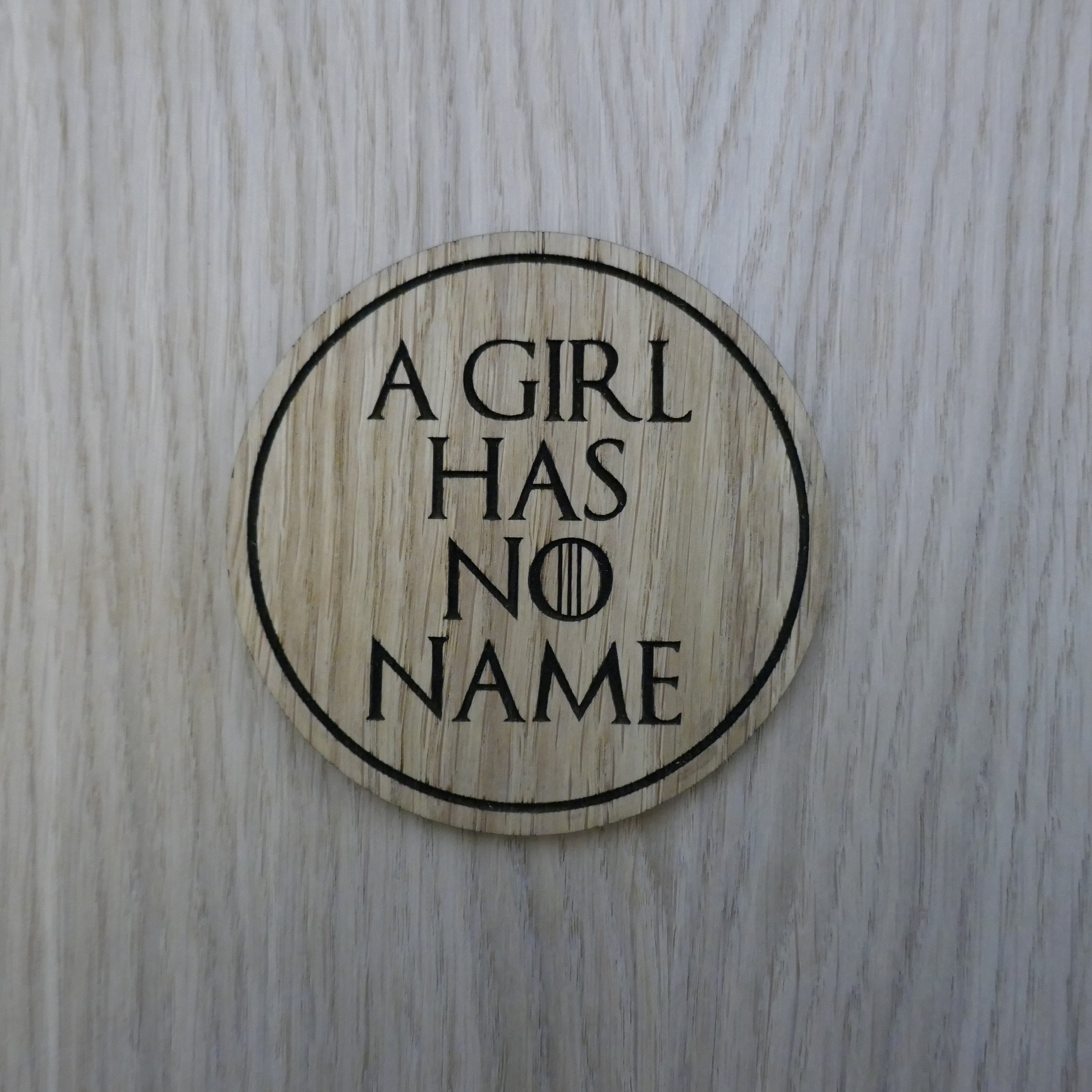 Laser cut wooden coaster. A Girl Has No Name  - Unique Gift lasercut