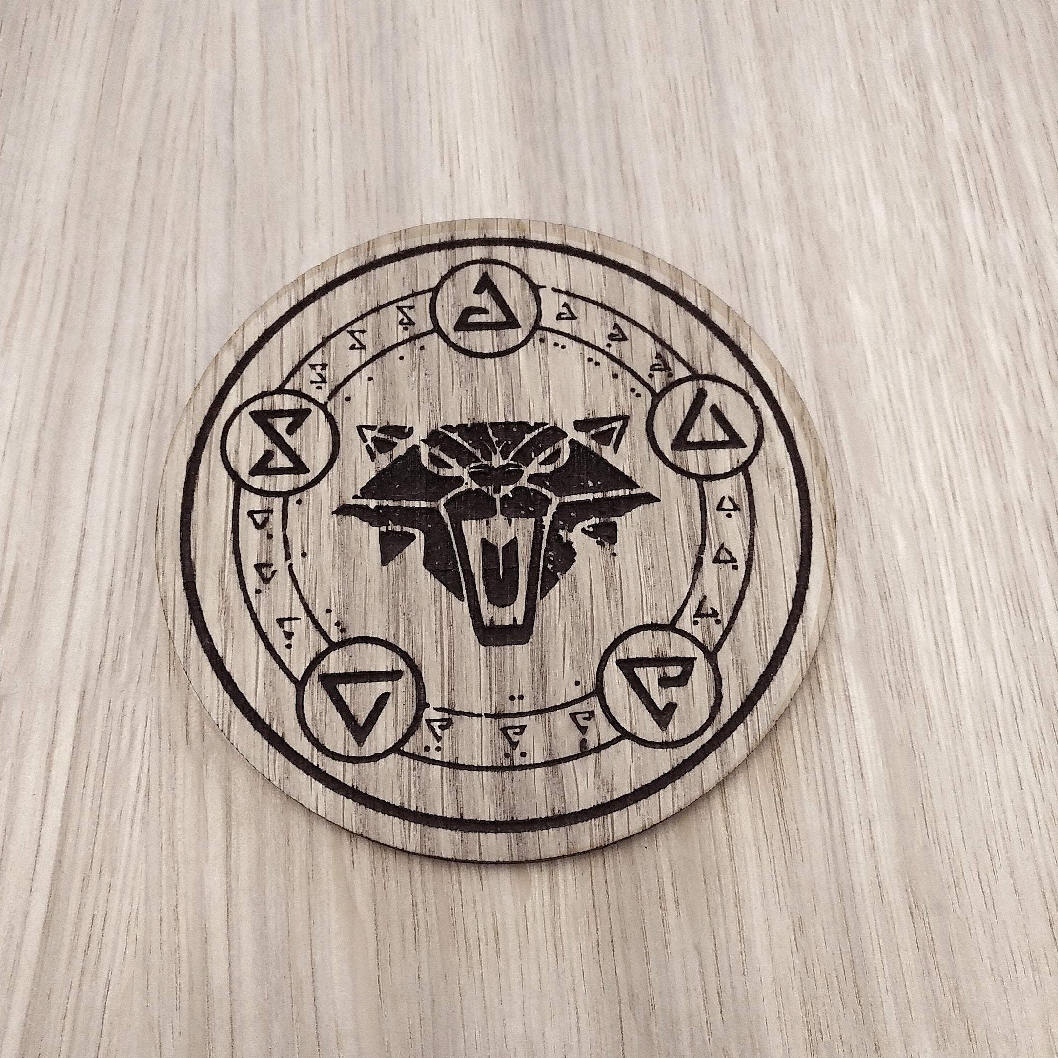 Laser cut wooden coaster. Witcher   - Unique Gift lasercut