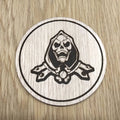 Laser cut wooden coaster. MOTU He-man villain Skeletor lord of destruction - Unique Gift lasercut