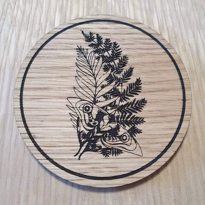 Laser cut wooden coaster. TLOU2 Ellie butterfly fern tattoo last of Us - Unique Gift lasercut