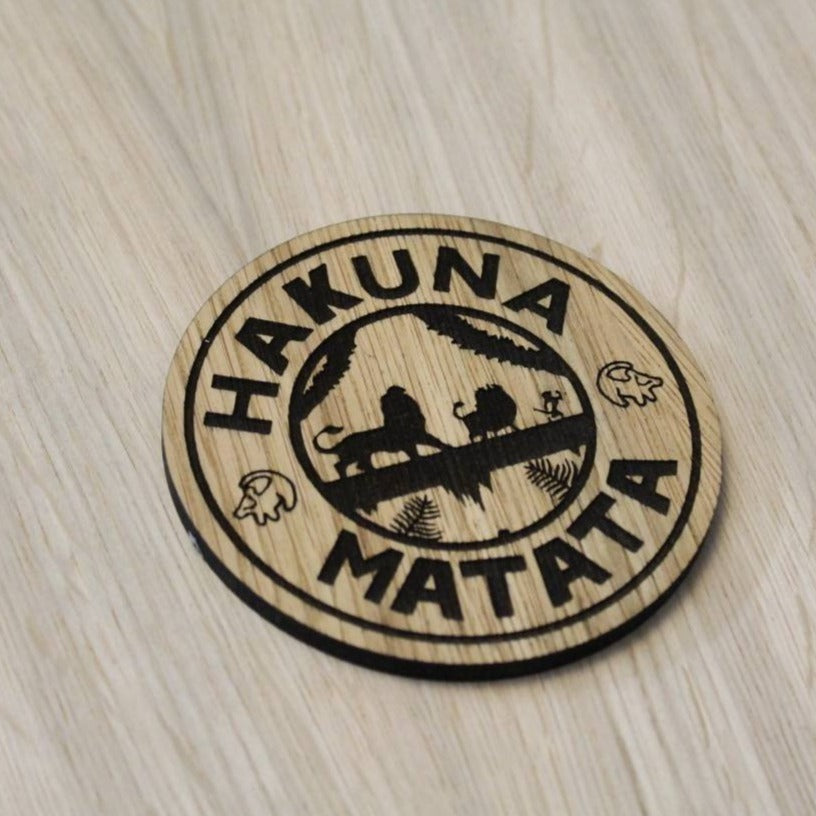 Laser cut wooden coaster. It means no worries - Unique Gift lasercut