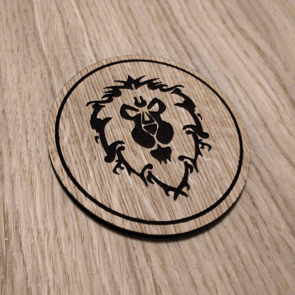 Laser cut wooden coaster. Alliance world of warcraft  - Unique Gift lasercut