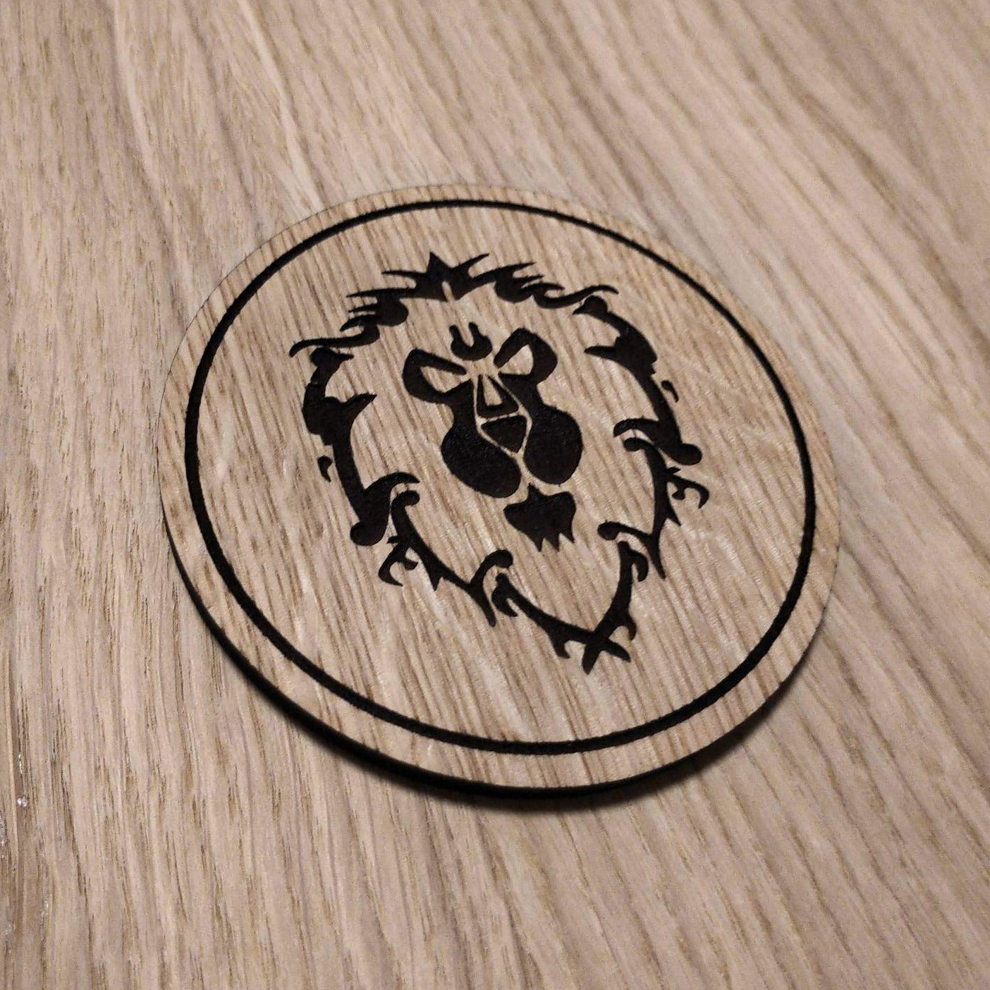 Laser cut wooden coaster. Alliance world of warcraft  - Unique Gift lasercut