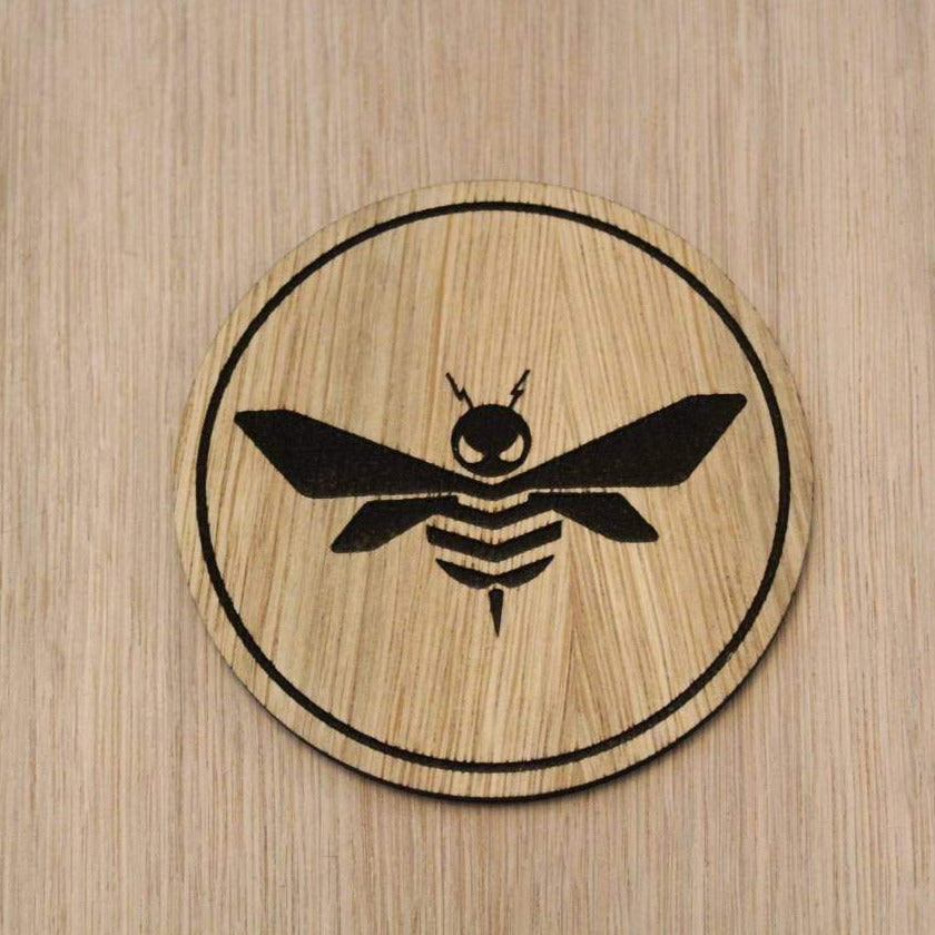 Laser cut wooden coaster. Robot bumblebee - Unique Gift lasercut