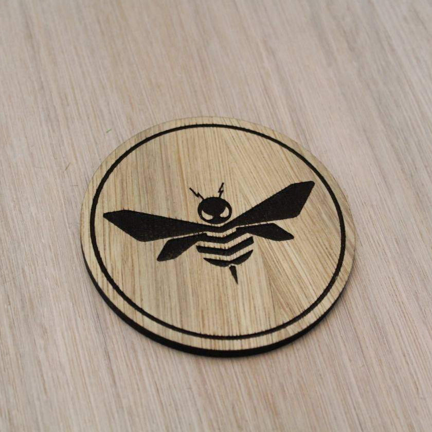 Laser cut wooden coaster. Robot bumblebee - Unique Gift lasercut